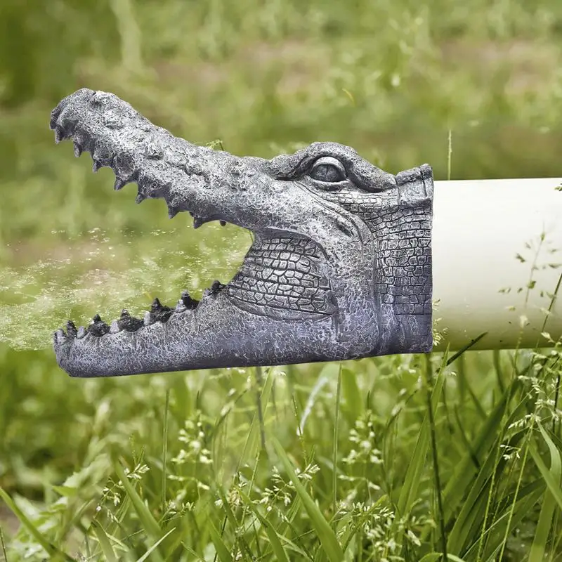 Cute Krokodila Notekcaurules Extender Bagāžnieka Lietus Ūdens Teknes Noteces Pagarināt Notekas Aizsargs Statuja, Āra Pagalmā Un Dārzā Attēls 0