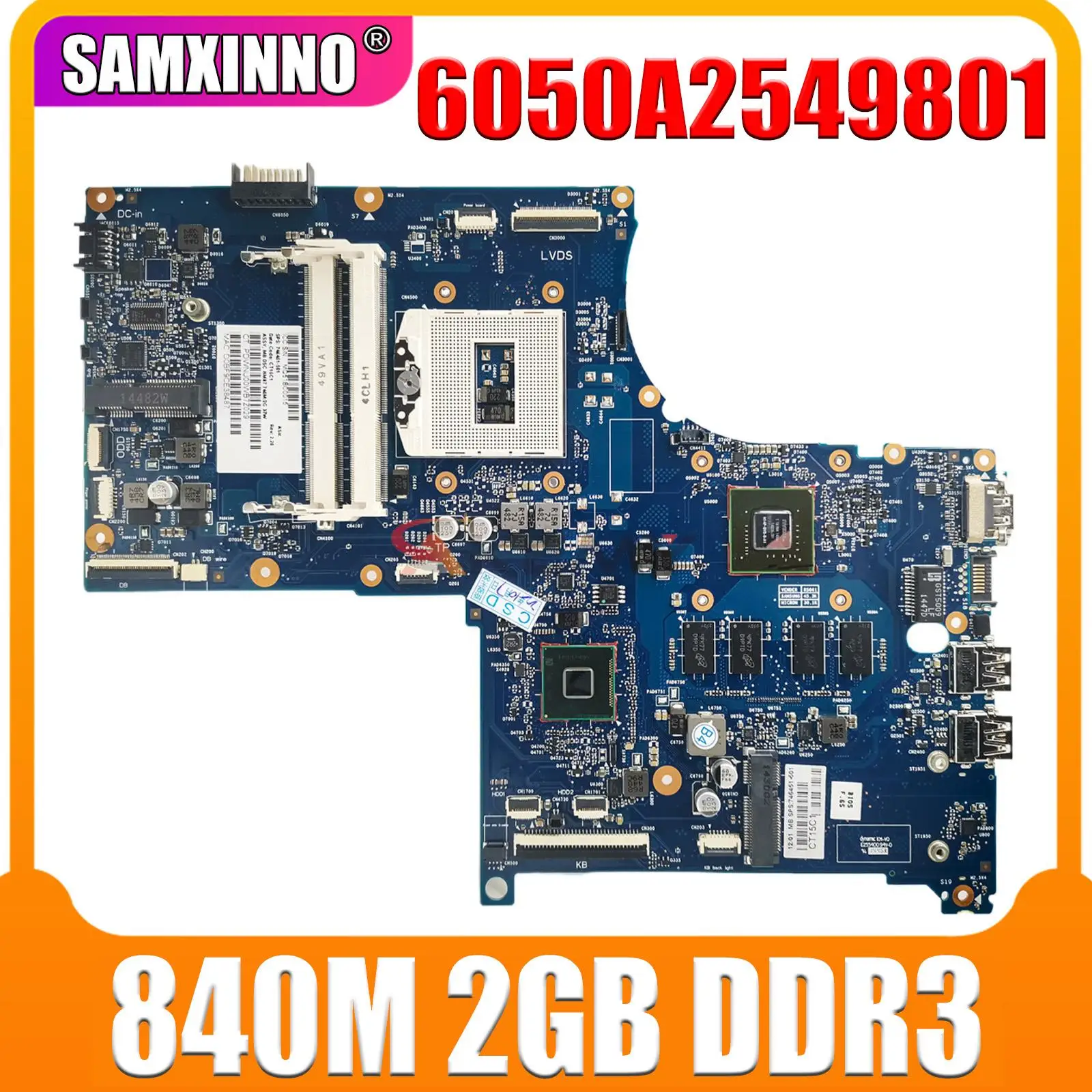 HP ENVY 17 17-J 840M 2GB Grāmatiņa Mainboard 773371-501 6050A2549801 SR17D N15S-GT-S-A2 DDR3 Klēpjdators Mātesplatē Attēls 0