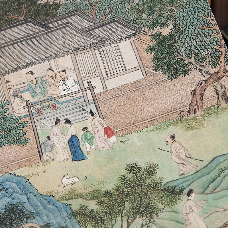 Peach Blossom Pavasarī Qiu Ying (Ming Dynasty) Tradicionālā Ķīniešu Glezniecība Sērija Mākslas Grāmata Attēls 4