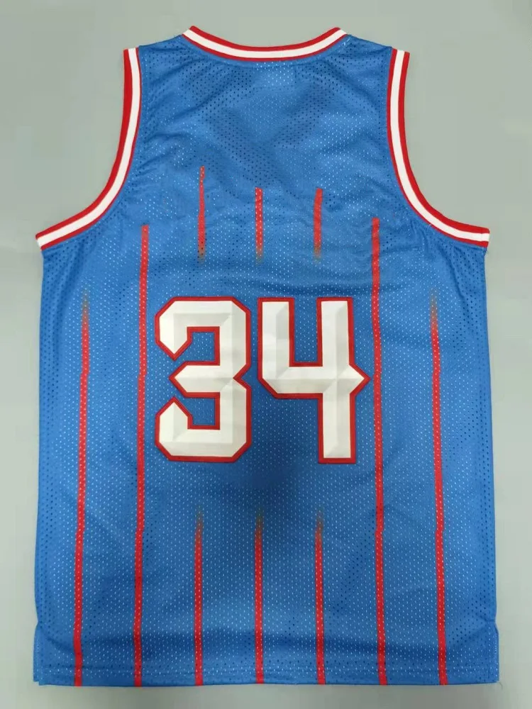Olajuwon Basketbola Jersey 34 Mēs Esam Jūsu Mīļākie Nosaukums, Logo Modelis Acs Izšuvumu Materiāli Jump Shot Mācību Retro Augšu Attēls 2