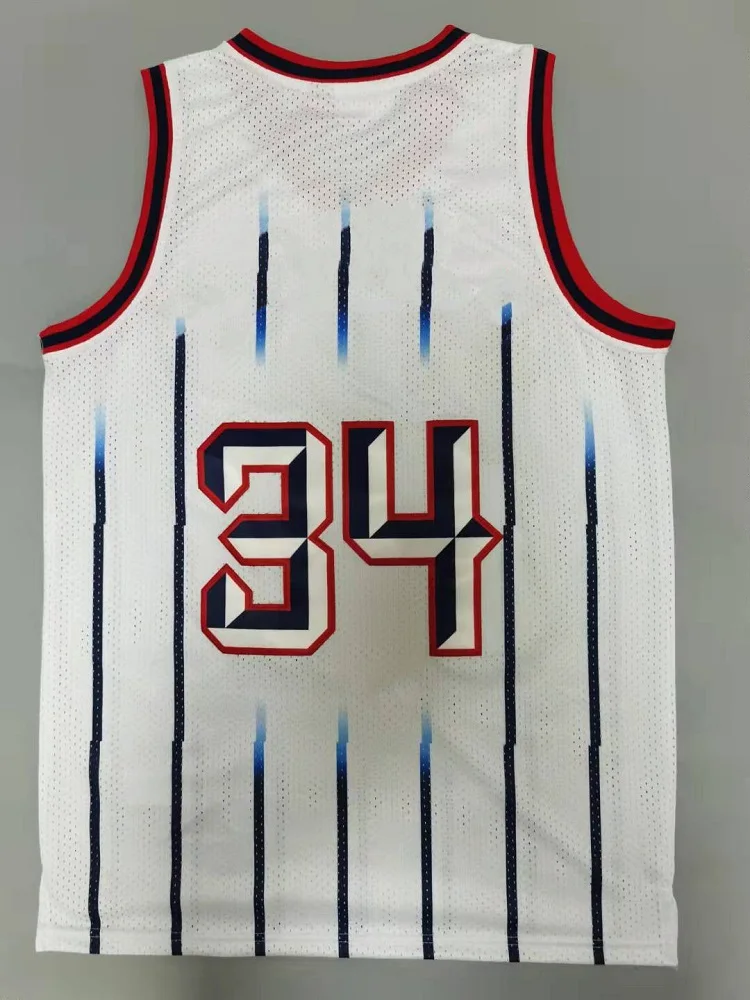 Olajuwon Basketbola Jersey 34 Mēs Esam Jūsu Mīļākie Nosaukums, Logo Modelis Acs Izšuvumu Materiāli Jump Shot Mācību Retro Augšu Attēls 3