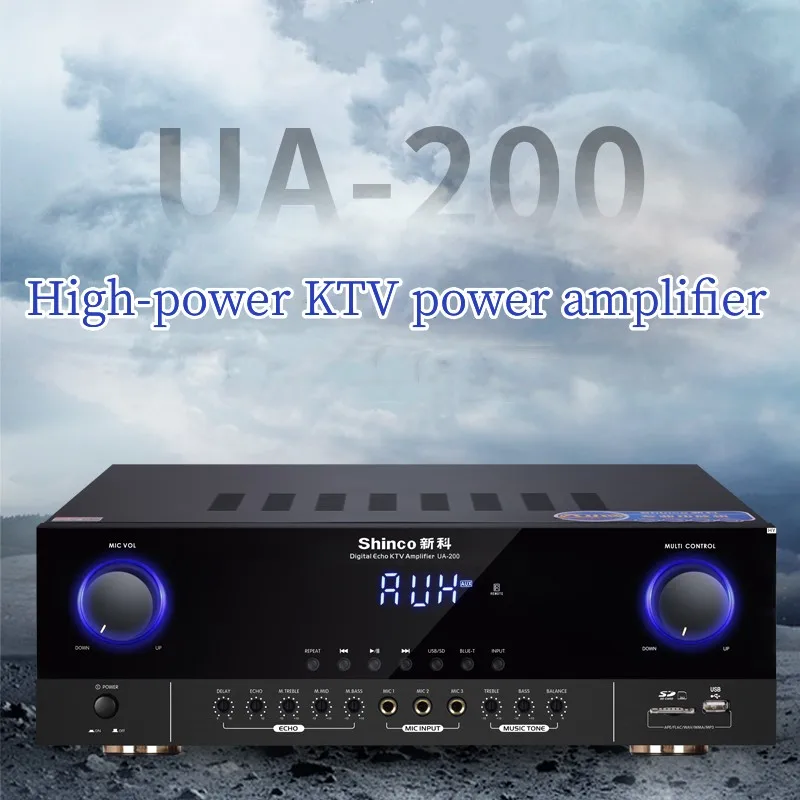 UA200 - Mājas KTV Audio Pastiprinataju 600W Šķiedras Koaksiālie Bluetooth, AUX Ieeja, SD/USB Attēls 0