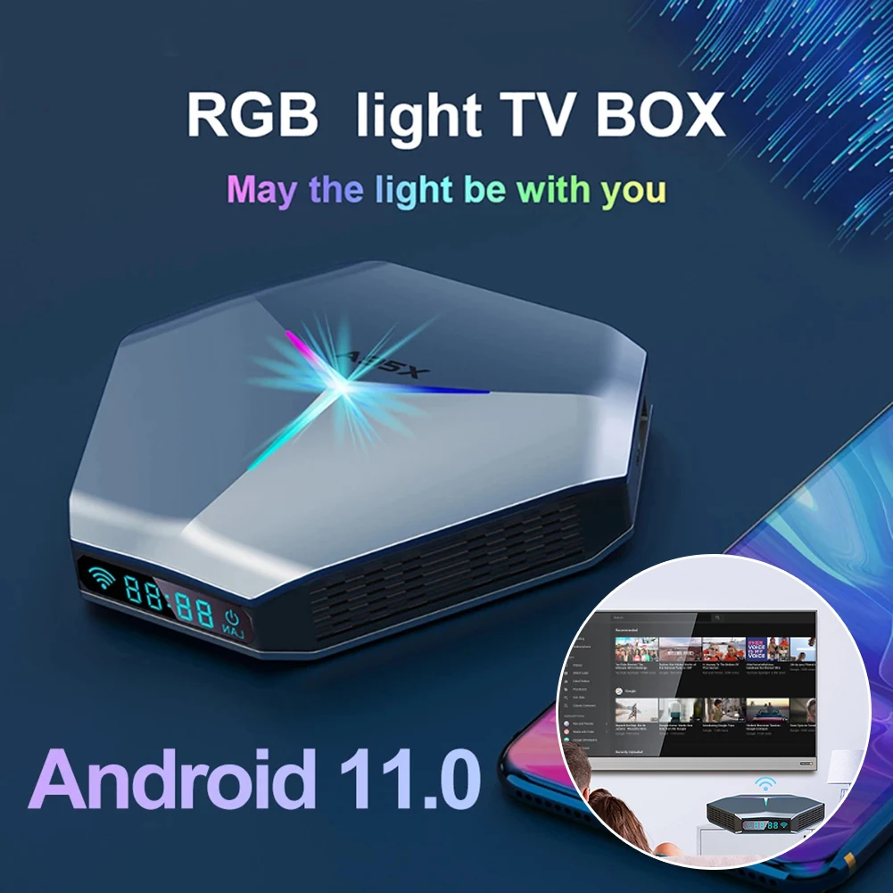 Mini RGB Gaismas Smarts TV Kastē Augstas Izšķirtspējas Medias Spēlētājs Mājas Guļamistaba Attēls 0