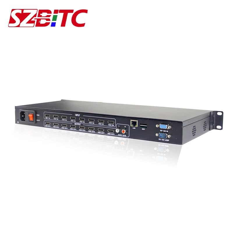 SZBITC 4k HDMI 8x8 Matricas 3840x2160@30Hz HDMI Komutatoru 8 8 No TCP/IP RS232 Kontrole ar Tālvadības pulti HDTV Monitors Attēls 1